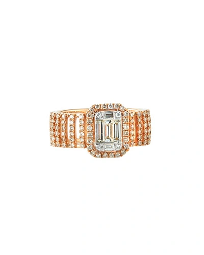 Shop Andreoli 18k Pave & Baguette Wide Diamond Ring