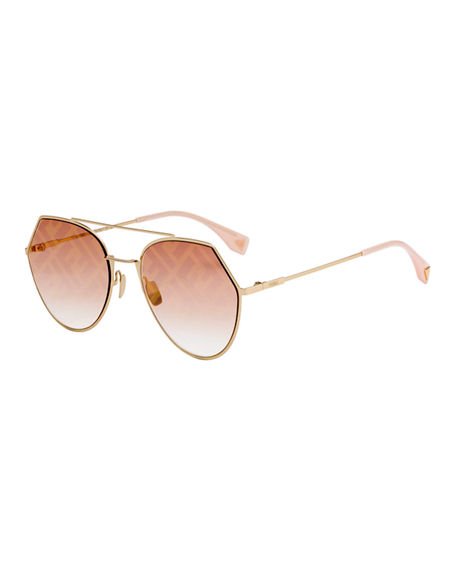 fendi eyeline mitered aviator sunglasses