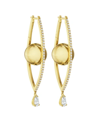 Shop Cadar Reflections 18k Gold Large Diamond Evil Eye Hoop Earrings