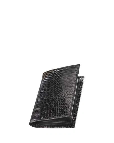 Shop Neiman Marcus Lizard Business Card Case, Black