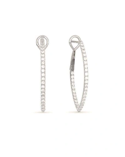 Shop Frederic Sage 18k White Gold Diamond Marquise Hoop Earrings