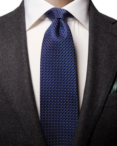 Shop Eton Micro Circle Silk Tie, Navy