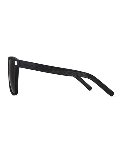 Shop Saint Laurent Men's Sl 292 Acetate Sunglasses In White