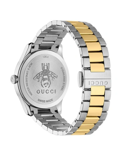 Shop Gucci Men's Bee Two-tone Bracelet Watch In Multi Pattern