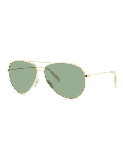 Shop Celine Men's Golden Aviator Sunglasses