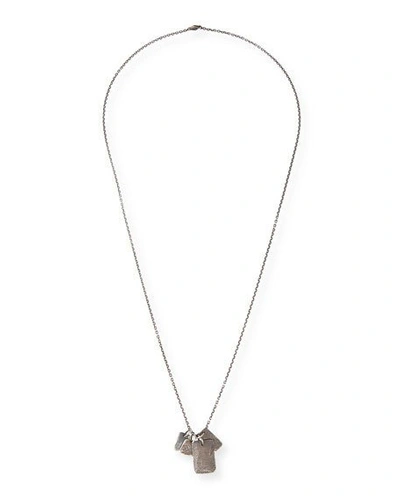 Shop M Cohen Men's Multi-tag Charm Necklace In Silver