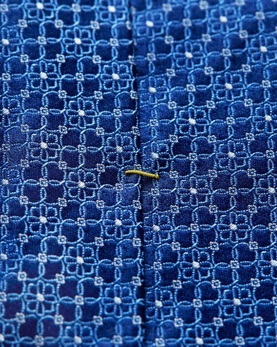 Shop Eton Floral Medallion Silk Tie In Blue