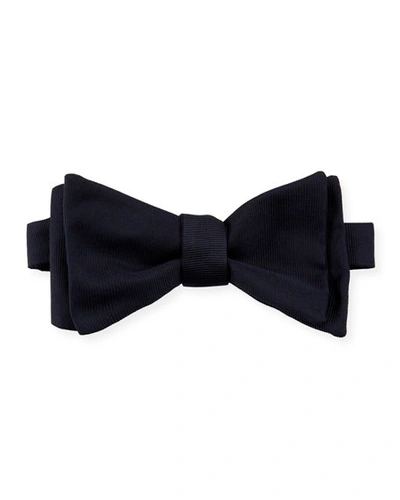 Shop Giorgio Armani Men's Silk Grosgrain Bow Tie, Navy