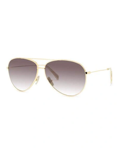 Shop Celine Men's Aviator Gradient Polarized Sunglasses In Silver