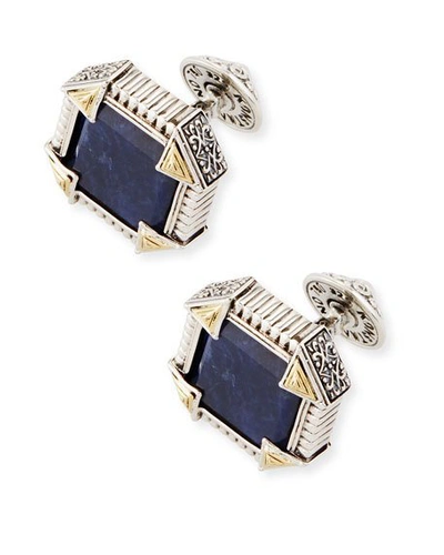Shop Konstantino Silver 18k Gold Cuff Links With Sodalite