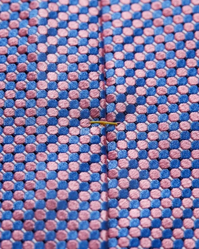 Shop Eton Micro Circle Silk Tie, Pink/blue