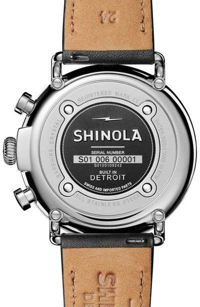 Shop Shinola The Runwell Chrono Leather Strap Watch, 47mm