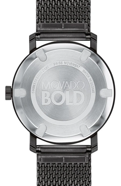 Shop Movado Bold Evolution Mesh Bracelet Watch, 40mm In Black