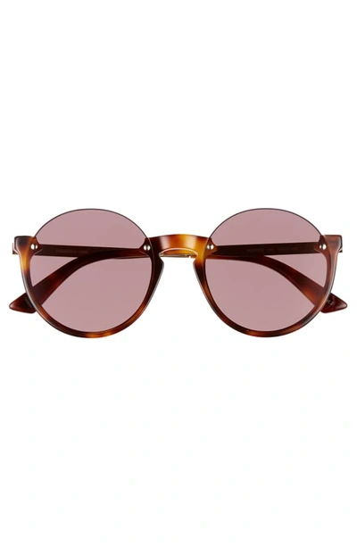 Shop Mcq By Alexander Mcqueen 53mm Semi Rimless Round Sunglasses - Medium Havana/ Pink