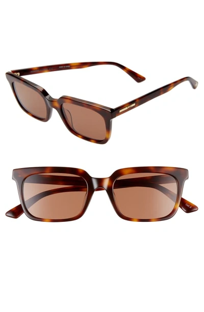 Shop Mcq By Alexander Mcqueen 52mm Rectangle Sunglasses - Medium Havana/ Brown
