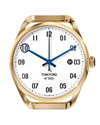 Shop Tom Ford Men's Automatic Round 18k Gold Case, White Dial, Large