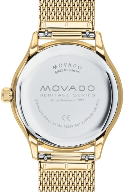 Shop Movado Heritage Calendoplan Bracelet Watch, 40mm In Gold/ Black/ Gold