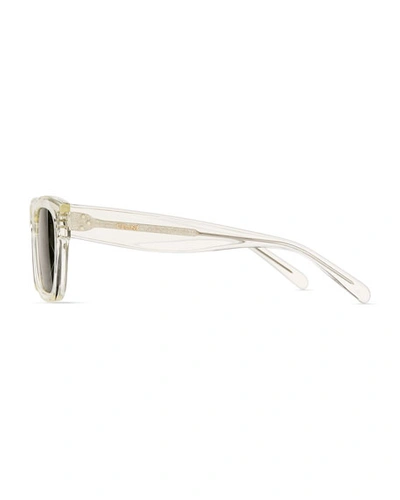 Shop Celine Men's Square Acetate Sunglasses In White
