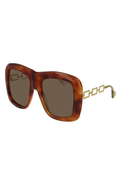 Shop Gucci 54mm Square Sunglasses In Shiny Blonde Havana