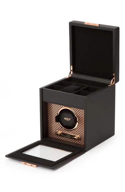 Shop Wolf Axis Single Watch Winder & Case - Black In Copper