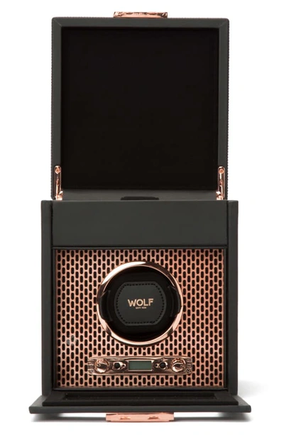 Shop Wolf Axis Single Watch Winder & Case - Black In Copper