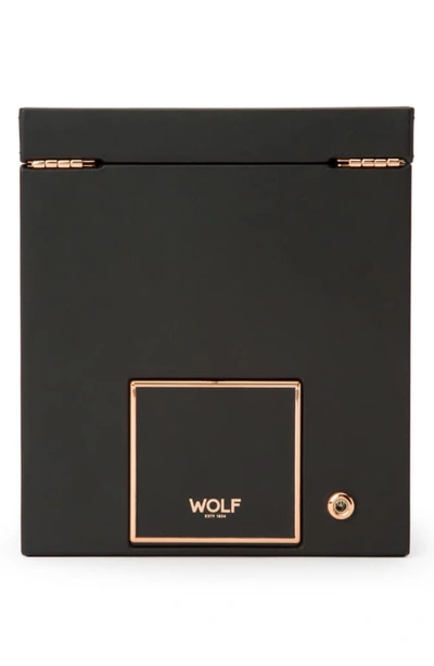 Shop Wolf Axis Single Watch Winder & Case - Black In Copper