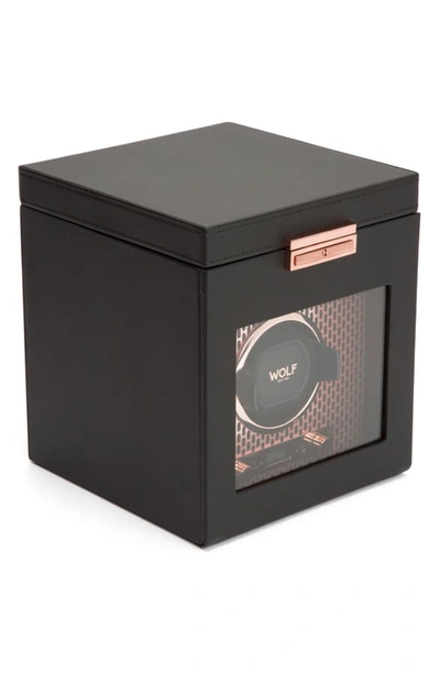 Shop Wolf Axis Single Watch Winder & Case - Black In Copper