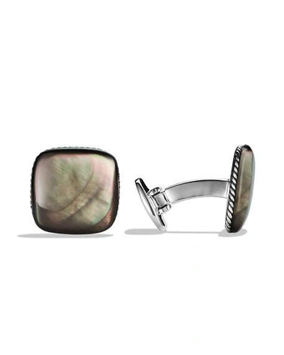 Shop David Yurman Men's Streamline Cuff Links With Gemstones In Silver, 17mm