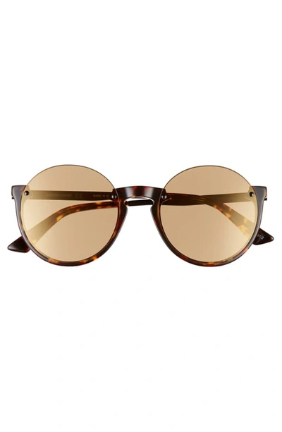 Shop Mcq By Alexander Mcqueen 53mm Semi Rimless Round Sunglasses - Spotted Yellow Havana/ Yellow