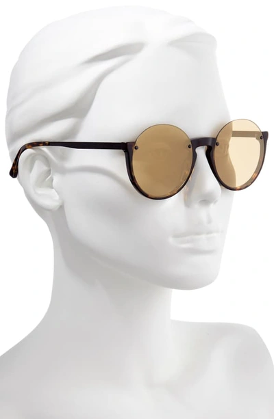 Shop Mcq By Alexander Mcqueen 53mm Semi Rimless Round Sunglasses - Spotted Yellow Havana/ Yellow