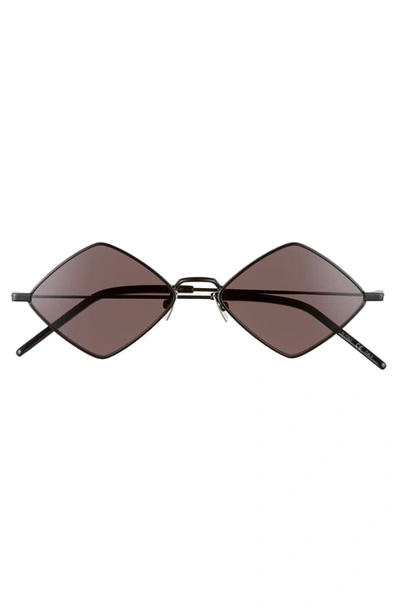 Shop Saint Laurent 55mm Diamond Shaped Sunglasses In Black/ Black