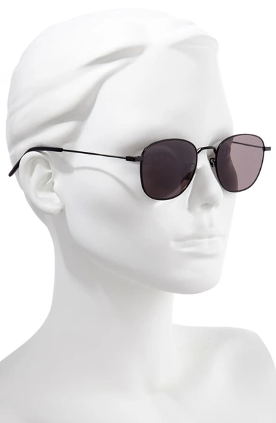Shop Saint Laurent 50mm Round Sunglasses In Black/ Black
