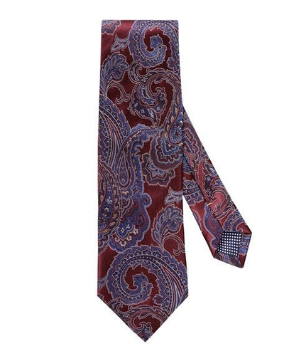 Shop Eton Paisley Silk Tie, Dark Red