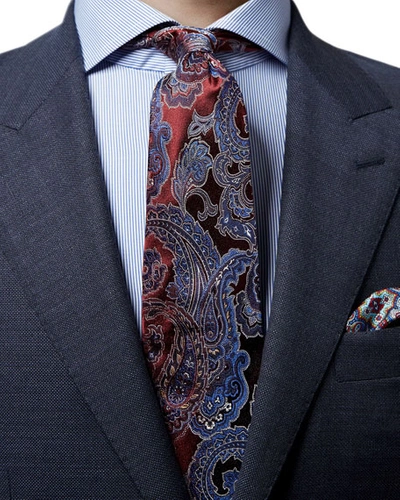 Shop Eton Paisley Silk Tie, Dark Red