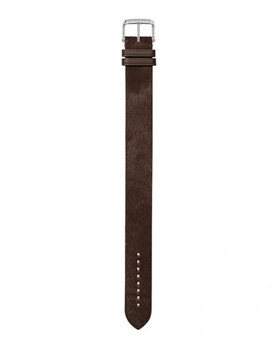 Shop Tom Ford Large Calf Hair Leather Strap In Brown