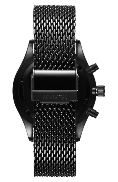 Shop Mvmt Voyager Chronograph Mesh Bracelet Watch, 42mm In Black
