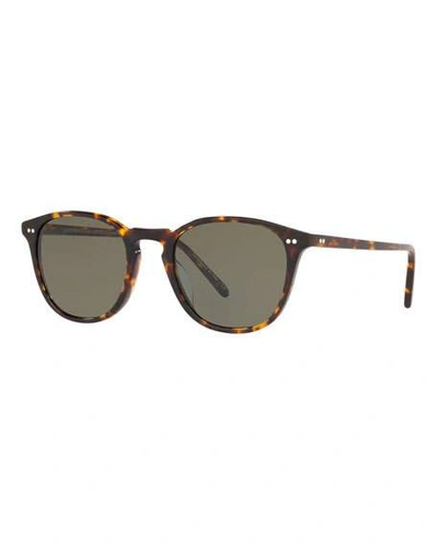 Shop Oliver Peoples Men's Forman L. A. Tortoiseshell Sunglasses In Brown Pattern