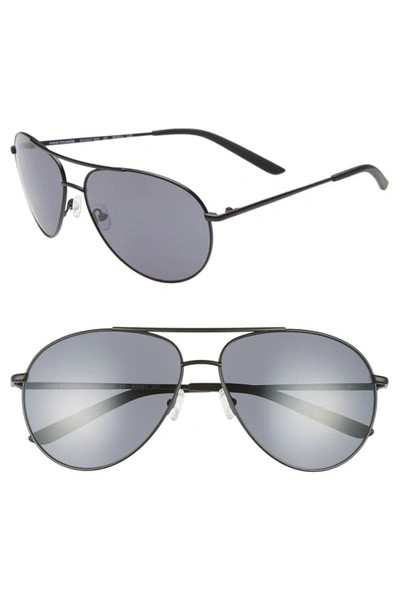 Shop Nike Chance 61mm Aviator Sunglasses In Satin Black/ Dark Grey