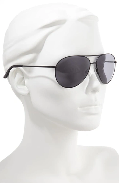 Shop Nike Chance 61mm Aviator Sunglasses In Satin Black/ Dark Grey