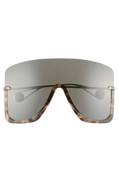 Shop Gucci 99mm Oversize Shield Sunglasses - Shiny Blonde Havana