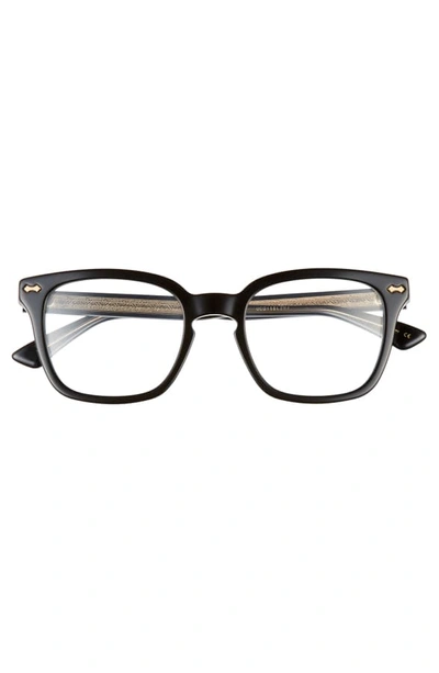 Shop Gucci 50mm Square Optical Glasses In Black