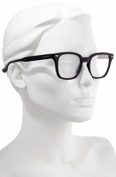 Shop Gucci 50mm Square Optical Glasses In Black