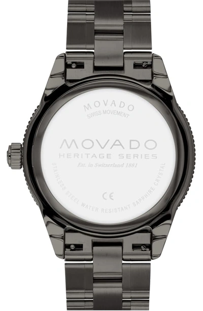 Shop Movado Heritage Bracelet Watch, 43mm In Gunmetal/ Black/ Gunmetal