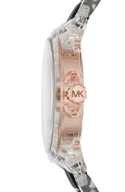 Shop Michael Michael Kors Wren Bracelet Watch, 42mm In Silver/ Black/ Rose Gold