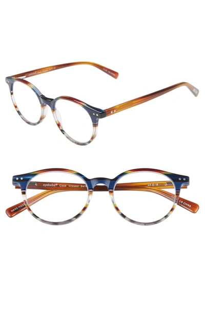 Shop Eyebobs Case Closed 49mm Round Reading Glasses - Blue/brown