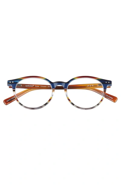 Shop Eyebobs Case Closed 49mm Round Reading Glasses - Blue/brown