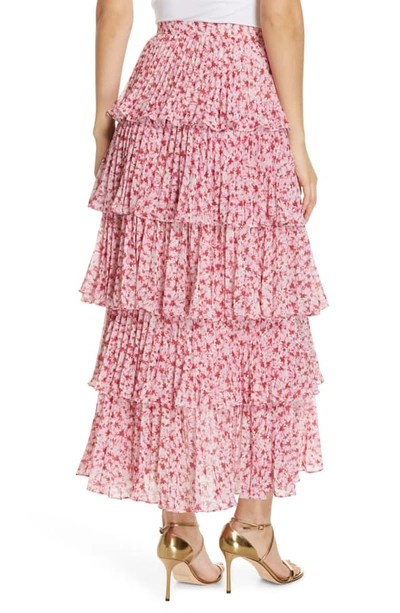 Shop Amur Paisley Floral Print Maxi Skirt In Pink