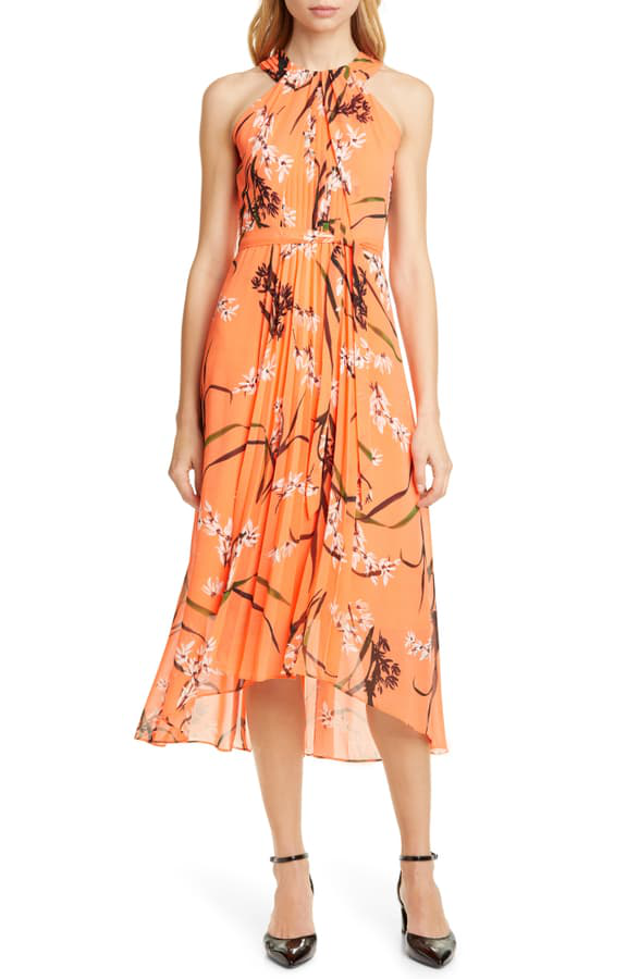 coral karen millen dress