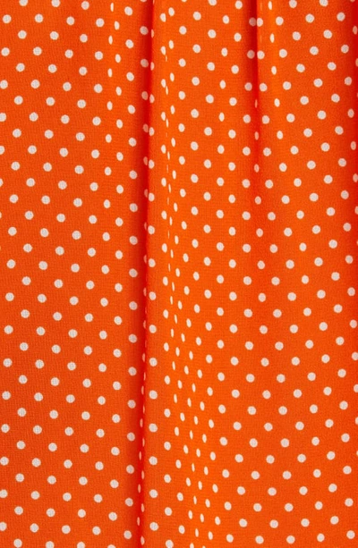 Shop Joie Mintee G Polka Dot Silk Top In Warm Terracotta