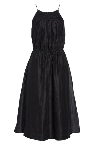 Shop Frame Hand Smocked Midi Dress In Noir